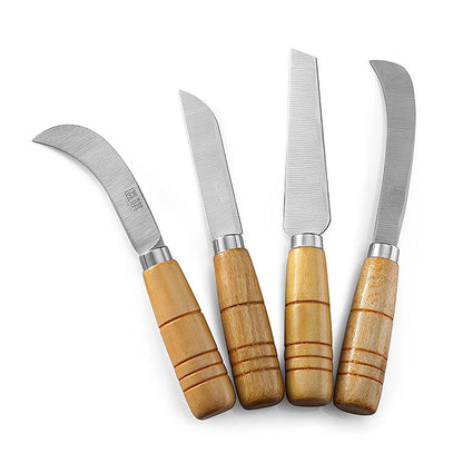 Stainless steel fruit knife pineapple wooden handle peel knife banana small machete peeling melon and fruit cutting knife vegetable knife