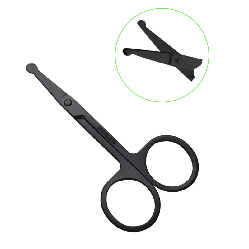 Manufacturers wholesale stainless steel round head nose hair scissors eyebrow trimming scissors household beauty small scissors repair tools wholesale 