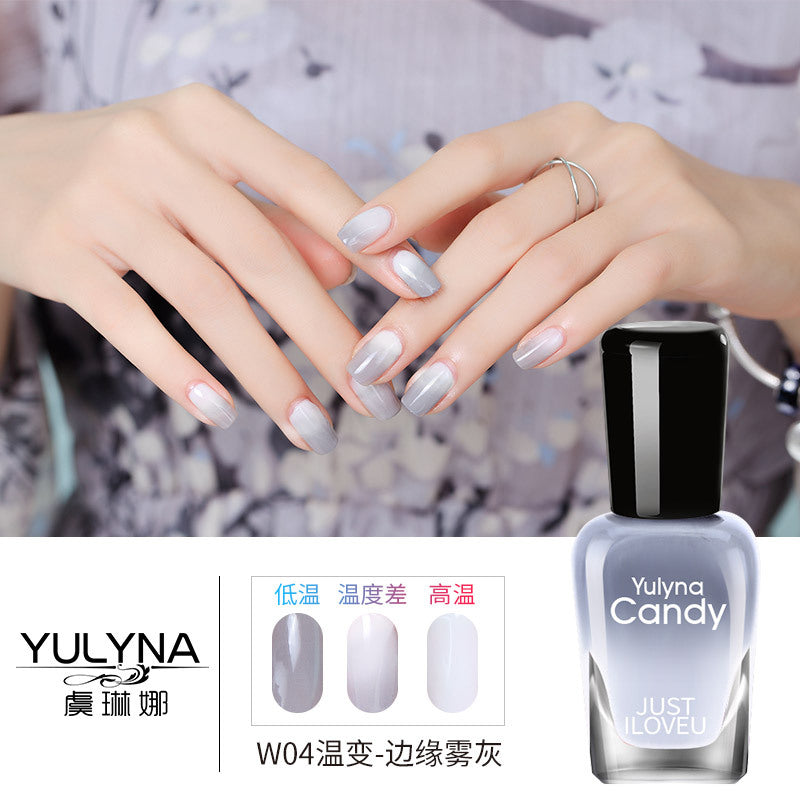 Yu Linna cross-border oily gradient non-peelable color-changing manufacturer direct sales oily temperature-changing nail polish one piece dropshipping