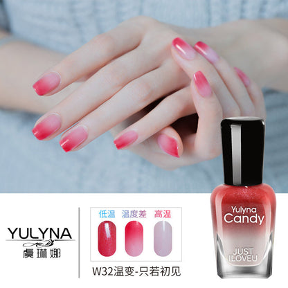 Yu Linna cross-border oily gradient non-peelable color-changing manufacturer direct sales oily temperature-changing nail polish one piece dropshipping