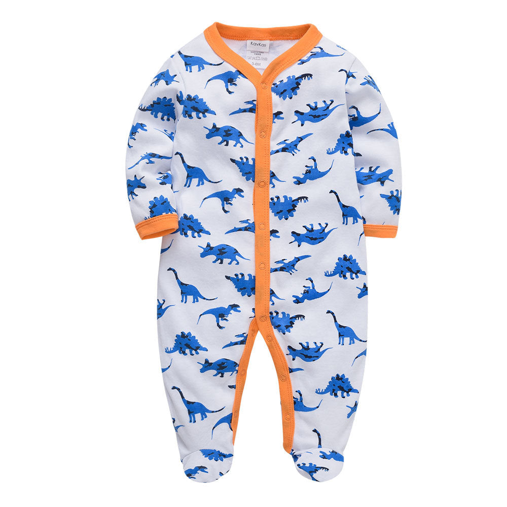 Infant and toddler clothing baby2024 autumn new long-sleeved cartoon newborn clothes baby jumpsuit