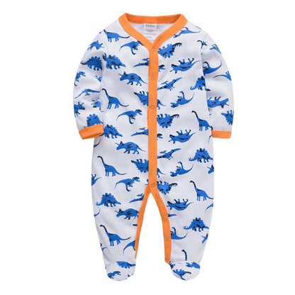 Infant and toddler clothing baby2024 autumn new long-sleeved cartoon newborn clothes baby jumpsuit