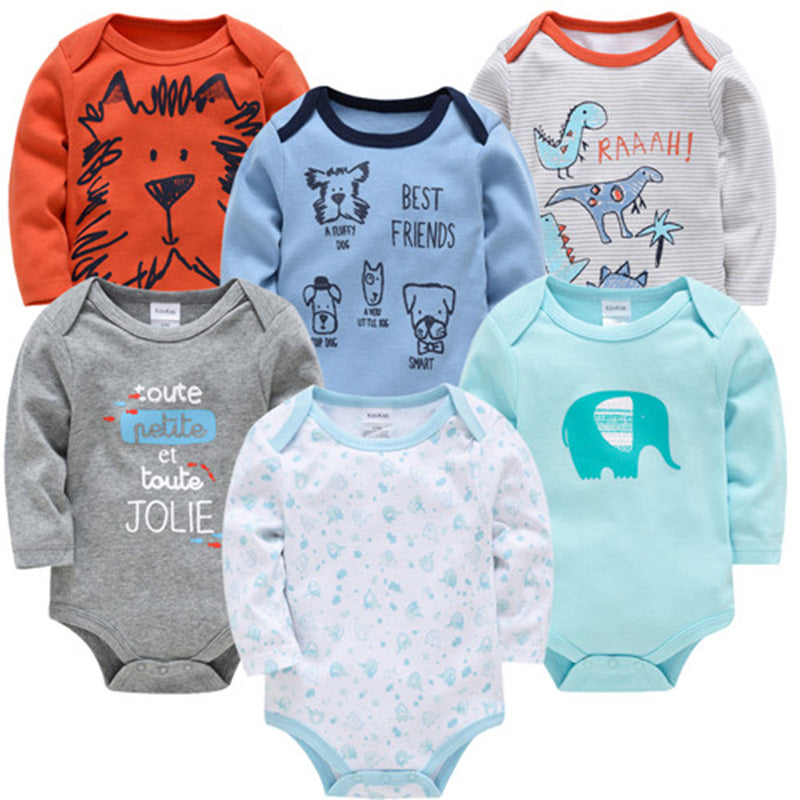 Newborn baby romper 6 piece set long sleeve 2024 autumn baby clothes baby jumpsuit cross-border manufacturers 