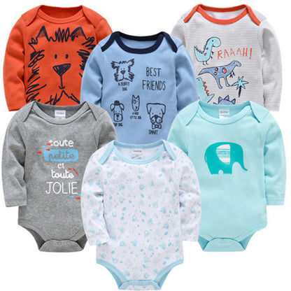 Newborn baby romper 6 piece set long sleeve 2024 autumn baby clothes baby jumpsuit cross-border manufacturers 