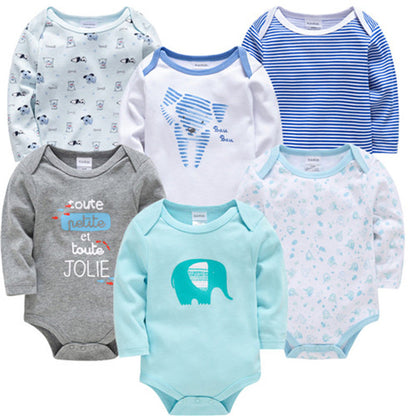 Newborn baby romper 6 piece set long sleeve 2024 autumn baby clothes baby jumpsuit cross-border manufacturers 