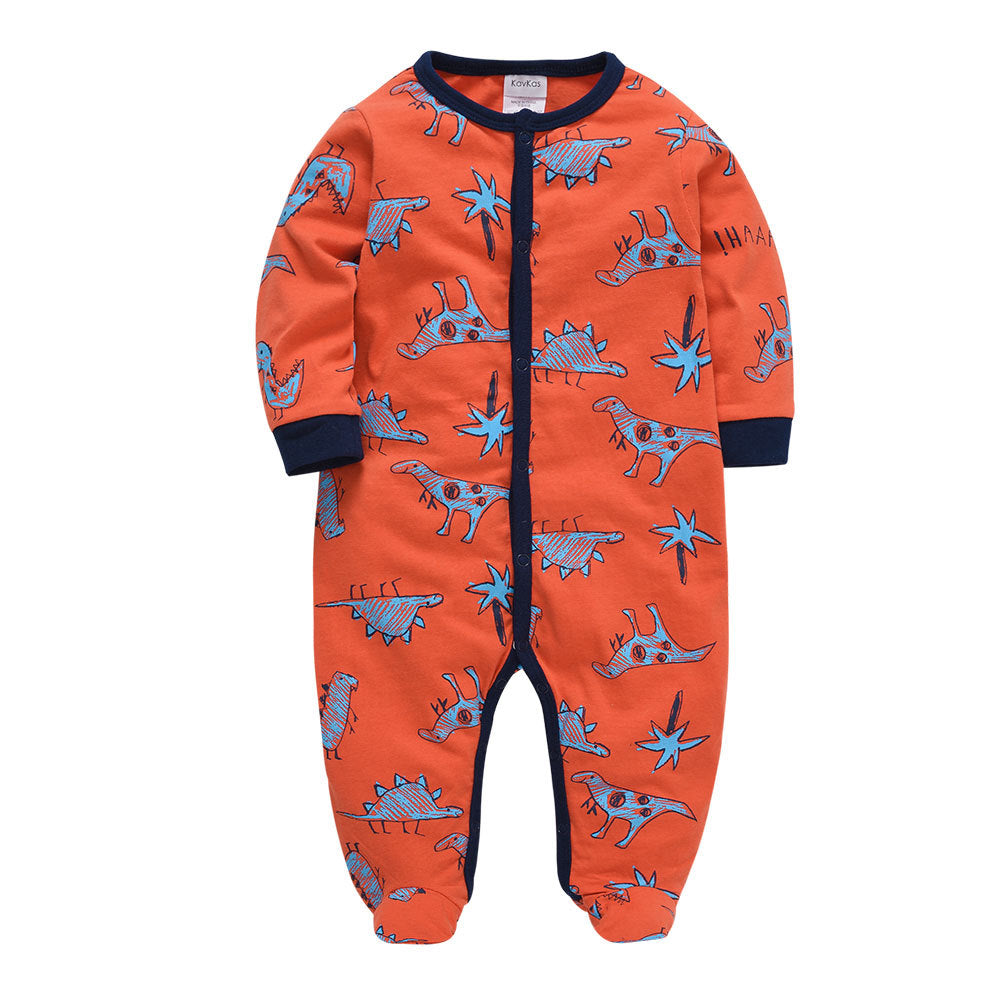 Infant and toddler clothing baby2024 autumn new long-sleeved cartoon newborn clothes baby jumpsuit