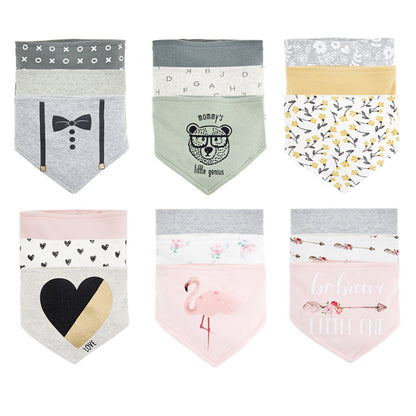 European and American bibs 3 packs Spring and Autumn maternal and child products baby bibs 2024 new triangle scarf bib manufacturers