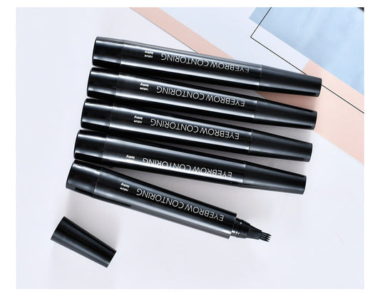 Oulis four-pronged liquid eyebrow pencil simulation bionic root distinct eyebrow pencil four-head waterproof and sweat-proof female