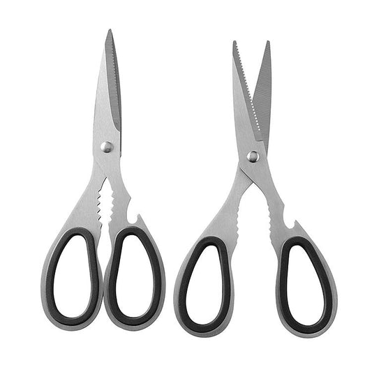 Stainless steel multifunctional kitchen scissors strong household scissors chicken bone scissors barbecue scissors thickened all-steel scissors