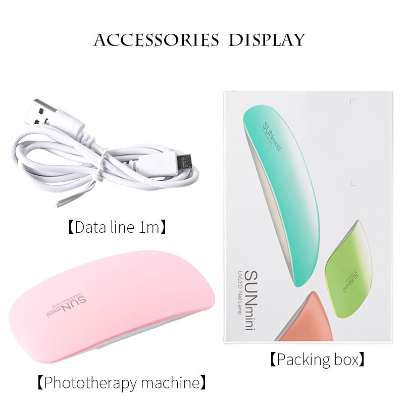 Nail art mouse lamp mini phototherapy machine nail polish nail polish glue dryer LED portable baking light therapy lamp wholesale