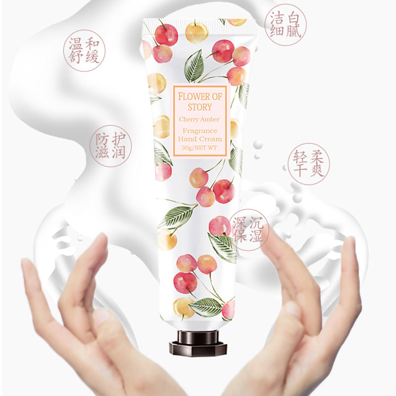 Live broadcast of the hot flower story 30g hand cream 30 types of moisturizing hydrating moisturizing stall gifts spot wholesale 