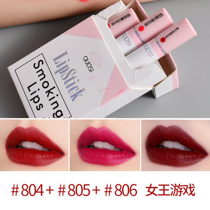 Oulis 3-pack cigarette tube lipstick set female student style lipstick combination niche brand affordable cigarette box set