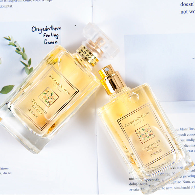 Flower Story Osmanthus Perfume for Women Light Fragrance Long-lasting Student Natural Fresh 45ml Factory Wholesale One Piece Dropshipping 