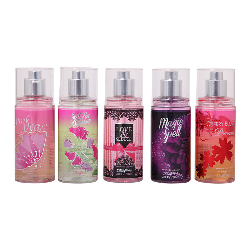 Cross-border ladies body spray wholesale foreign trade portable quicksand ladies perfume long-lasting fragrance body spray 88ml 