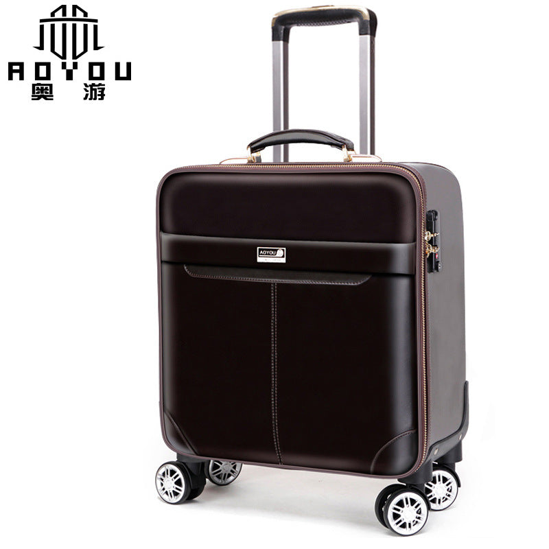 Guangzhou factory direct supply genuine leather suitcase pure cowhide trolley case men's travel bags boss suitcase universal wheel