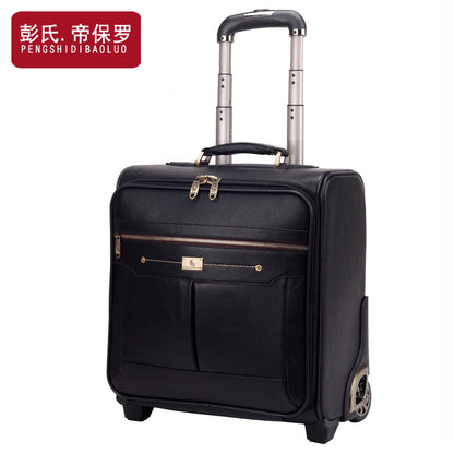 Paul leather trolley case universal wheel cowhide suitcase men's password leather case business boarding case factory direct supply 