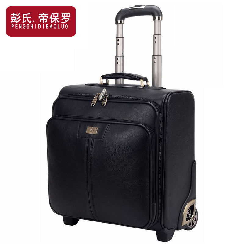 Paul leather trolley case universal wheel cowhide suitcase men's password leather case business boarding case factory direct supply 