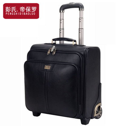 Paul leather trolley case universal wheel cowhide suitcase men's password leather case business boarding case factory direct supply 