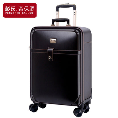 Men's business pure cowhide trolley case genuine leather travel bag men's universal wheel suitcase company gift customization