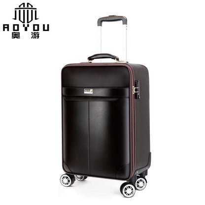 Guangzhou factory direct supply genuine leather suitcase pure cowhide trolley case men's travel bags boss suitcase universal wheel