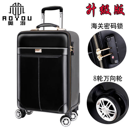 Guangzhou factory direct supply genuine leather suitcase pure cowhide trolley case men's travel bags boss suitcase universal wheel