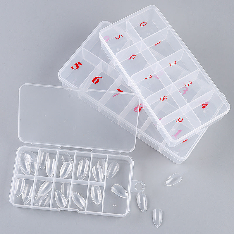 Nail art storage box nail piece accessories packaging box nail art tool storage box ten compartments 12 compartments nail art diamond box wholesale