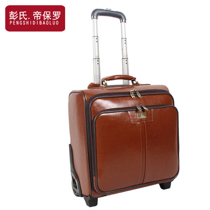 Paul leather trolley case universal wheel cowhide suitcase men's password leather case business boarding case factory direct supply 