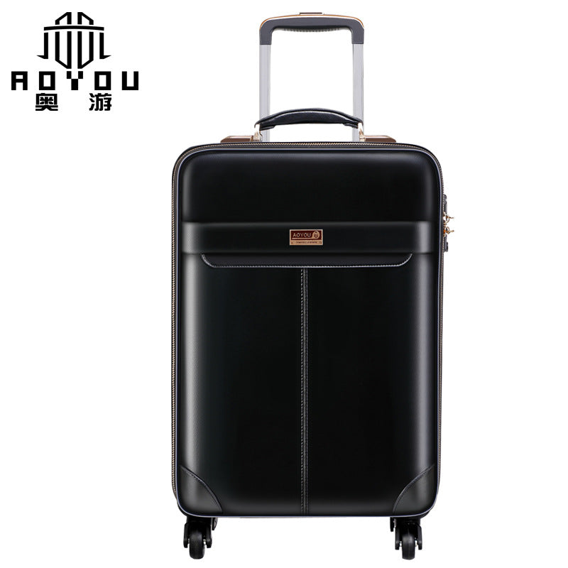 Guangzhou factory direct supply genuine leather suitcase pure cowhide trolley case men's travel bags boss suitcase universal wheel