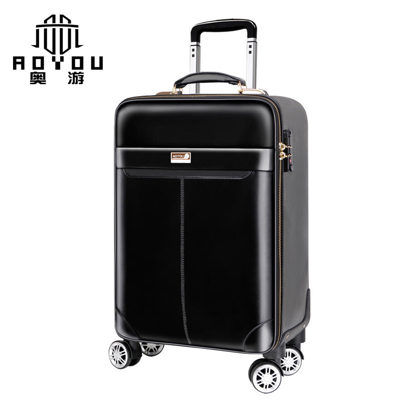 Guangzhou factory direct supply genuine leather suitcase pure cowhide trolley case men's travel bags boss suitcase universal wheel