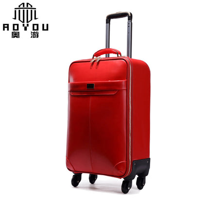 Guangzhou factory direct supply genuine leather suitcase pure cowhide trolley case men's travel bags boss suitcase universal wheel