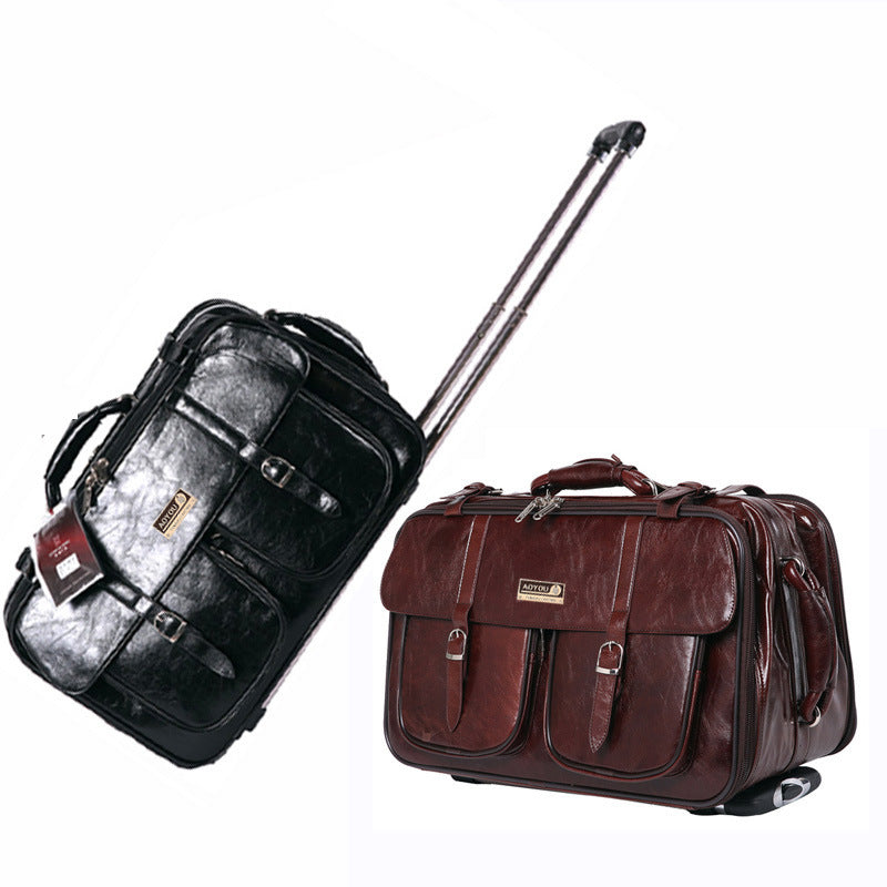 Business travel bag brown trolley bag suitcase men's suitcase travel box company gift customization