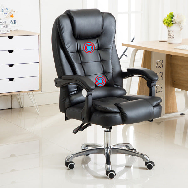 Computer chair office chair lazy study massage chair boss chair reclining home footrest leather chair ergonomic swivel chair