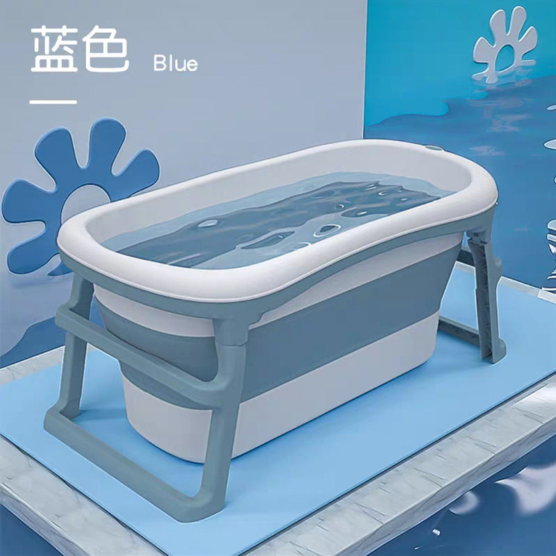 Children's foldable bathtub newborn baby swimming bath tub baby can sit and lie home thick large bathtub