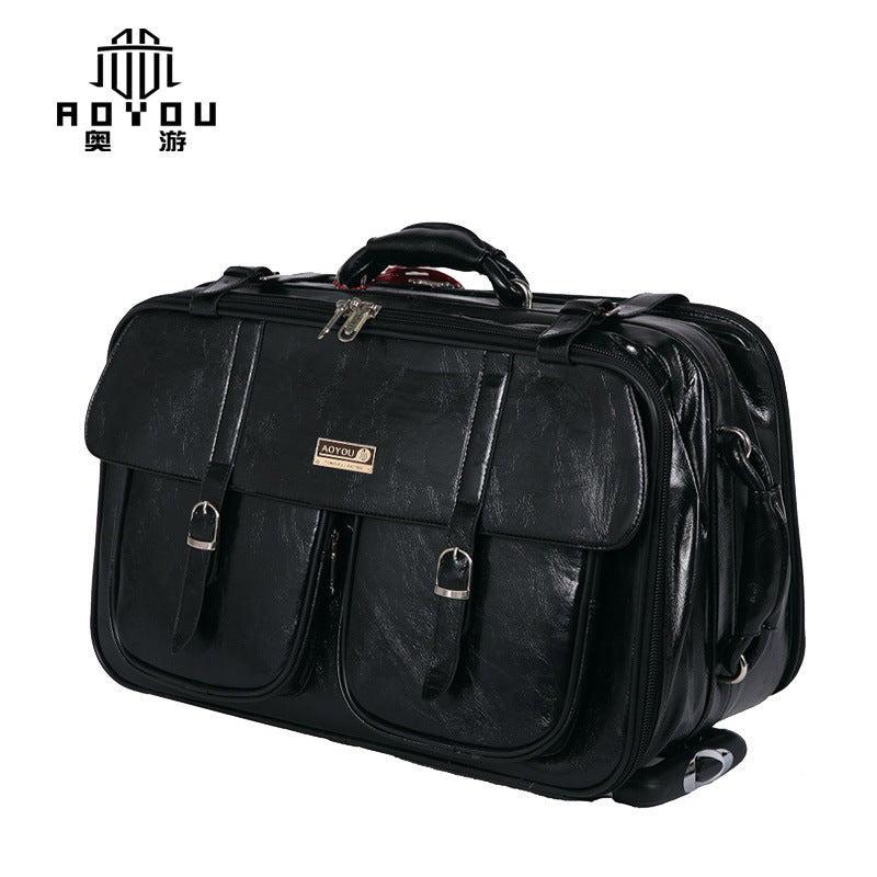 Business travel bag brown trolley bag suitcase men's suitcase travel box company gift customization