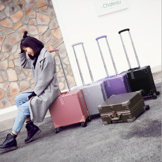 Gift Customized 18-inch Horizontal Cabin Case ABS+PC Stewardess Case Travel Trolley Case Retro Luggage Password Bag