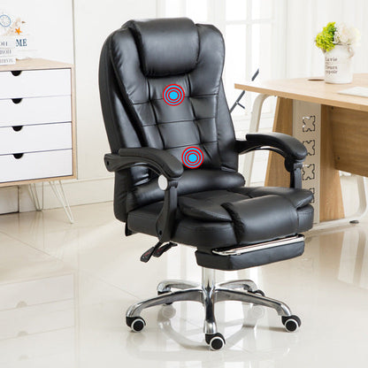 Computer chair office chair lazy study massage chair boss chair reclining home footrest leather chair ergonomic swivel chair