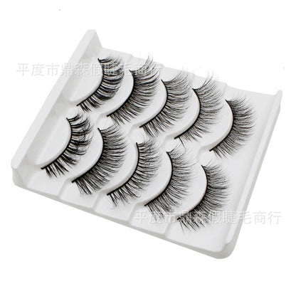 DINGSEN multi-layer three-dimensional false eyelashes cross-border stable supply 5 pairs of soft eyelashes with multiple LOGO styles