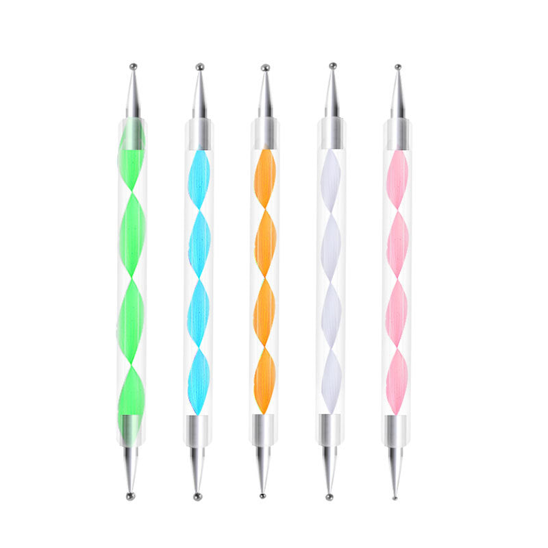 Nail Art Brush Set 5 Pieces Nail Art Drill Pen Double Head Nail Acrylic Drill Pen Manufacturer Wholesale