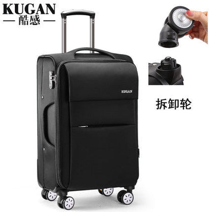 Rechargeable USB suitcase trolley case for women and men with customs lock travel case universal wheel Oxford cloth suitcase boarding case 