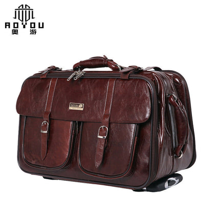 Business travel bag brown trolley bag suitcase men's suitcase travel box company gift customization