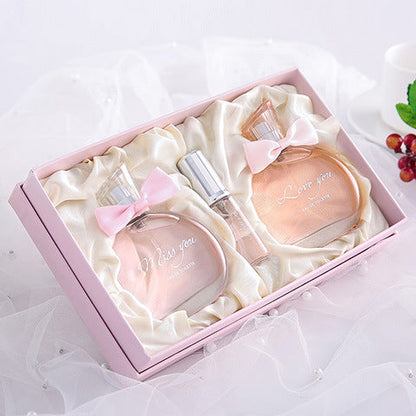 Perfume for women set, fresh and lasting floral and fruity fragrance, charming aroma, student gift, one-piece perfume gift box 