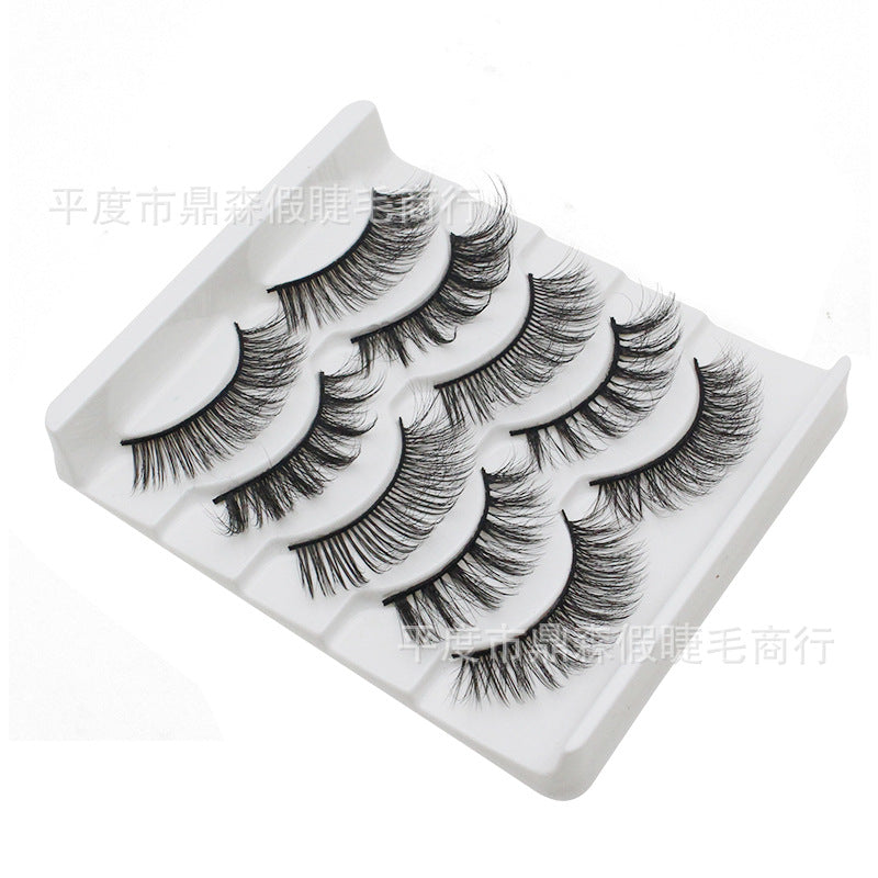 DINGSEN multi-layer three-dimensional false eyelashes cross-border stable supply 5 pairs of soft eyelashes with multiple LOGO styles