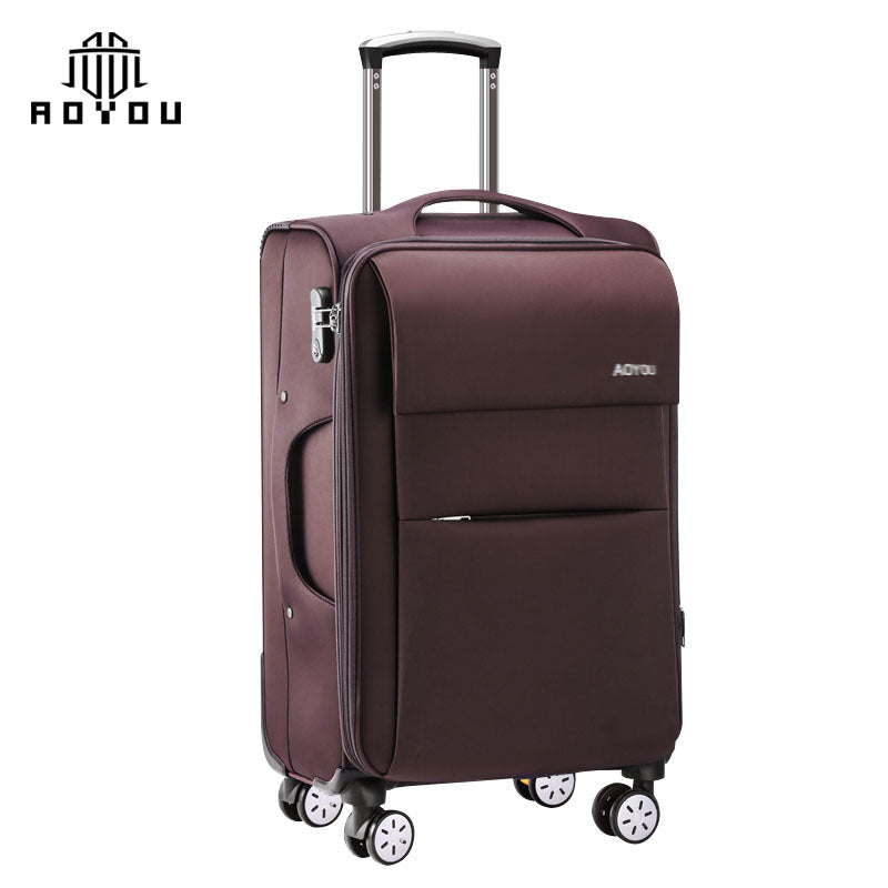 Rechargeable USB suitcase trolley case for women and men with customs lock travel case universal wheel Oxford cloth suitcase boarding case 