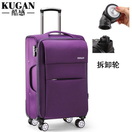 Rechargeable USB suitcase trolley case for women and men with customs lock travel case universal wheel Oxford cloth suitcase boarding case 