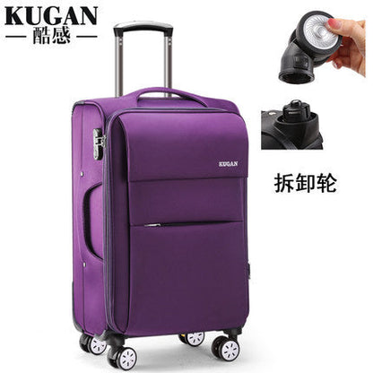 Rechargeable USB suitcase trolley case for women and men with customs lock travel case universal wheel Oxford cloth suitcase boarding case 