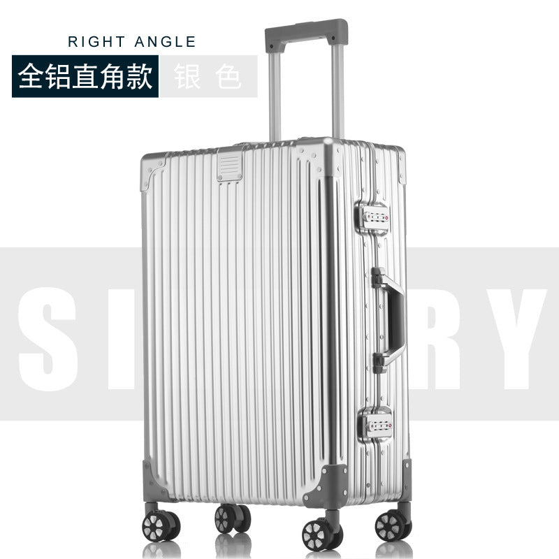 Aluminum-magnesium alloy trolley case universal wheel large suitcase men and women password box 28 boxes retro travel case 26 inches