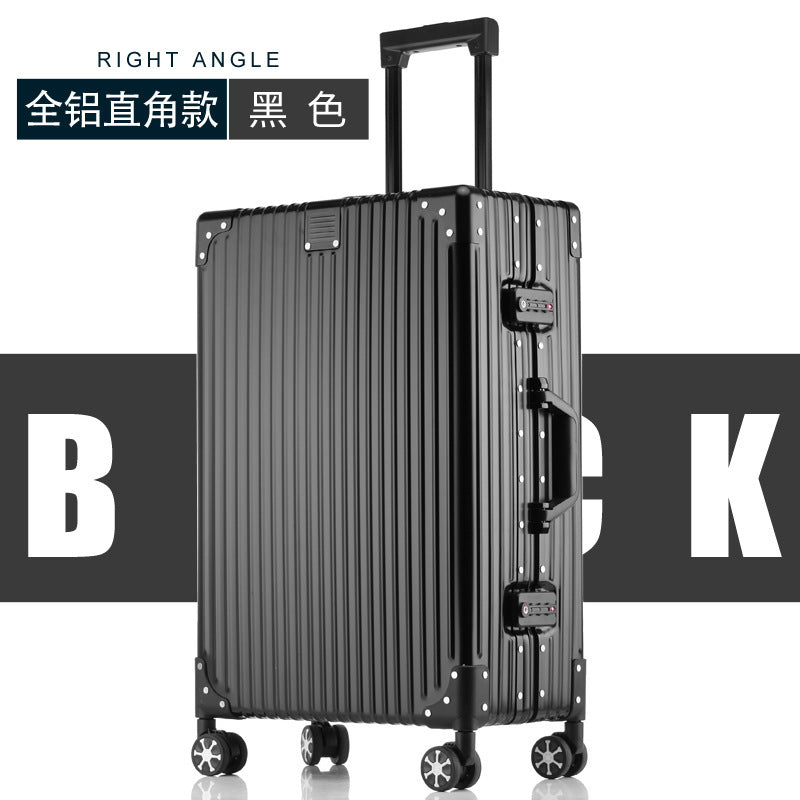 Aluminum-magnesium alloy trolley case universal wheel large suitcase men and women password box 28 boxes retro travel case 26 inches