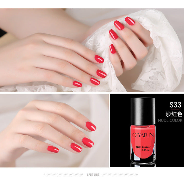 Ou Yafei no-bake water-based nail polish nude color peelable nail polish glue odorless wine red Morandi color