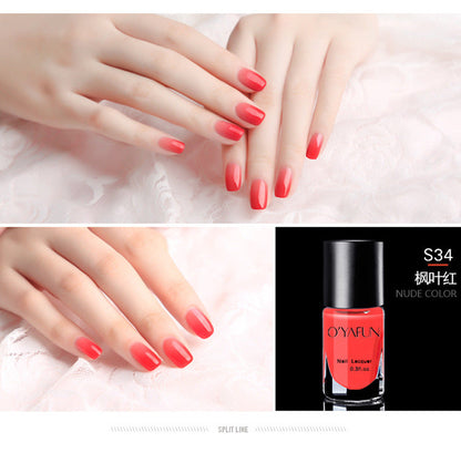 Ou Yafei no-bake water-based nail polish nude color peelable nail polish glue odorless wine red Morandi color