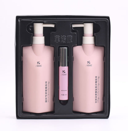 Finomon shampoo fragrance set three-piece nourishing conditioner moisturizing single bottle silicone-free shampoo new version